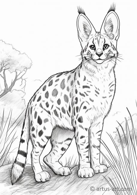 Serval Coloring Page